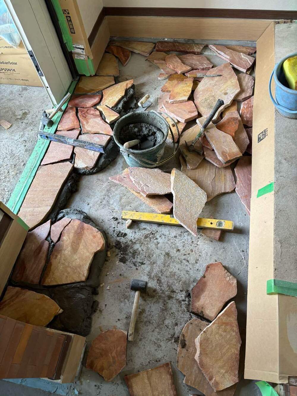 石貼り工事